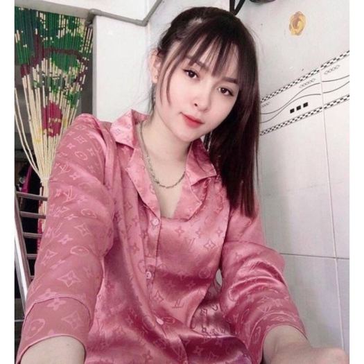 Bộ Đồ Ngủ Pijama Lụa Gấm Cao Cấp Áo Tay Dài