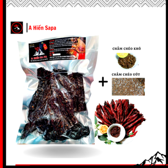 Trâu gác bếp Sapa sấy than củi từ thịt tươi gói 100gr - kèm tặng 2 loại chẳm chéo và mắc khén -  không ngon hoàn tiền