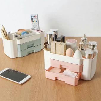 Kệ mỹ phẩm nhựa 2 tầng cao cấp- Kệ mỹ phẩm nhựa mini đa năng