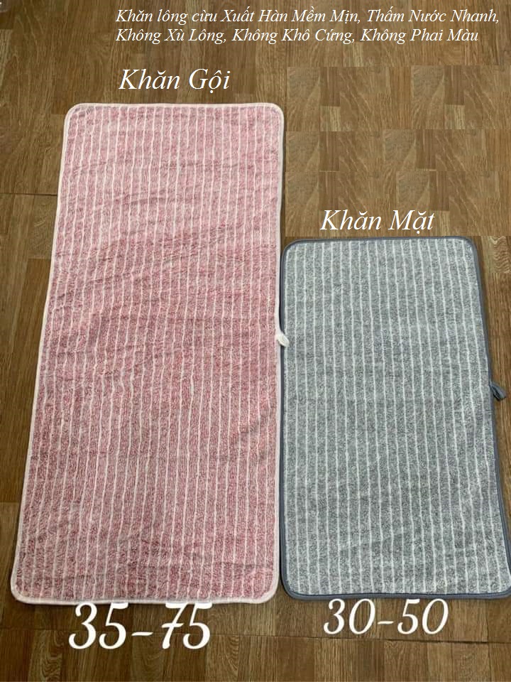 Khăn gội bông cotton mềm mịn size 35 x 75cm
