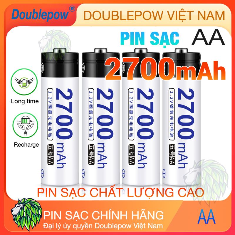 Pin Sạc AA 2700mAh Doublepow công suất thực chuyên karaoke gia đình đồ điện tử công suất lớn, pin có tuổi thọ cao, công nghệ mới