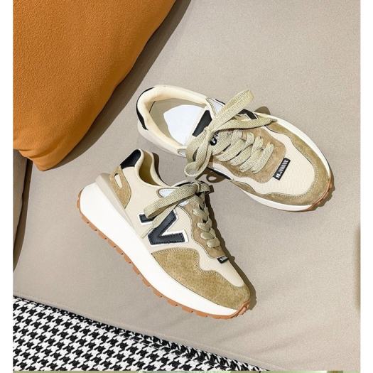 Giày thể thao nữ, Giày sneaker nữ độn đế viền chữ N, đé độn cao 6 phân, form giày chuẩn êm chân, có lỗ thoáng chống mùi dễ chịu - QD Shop