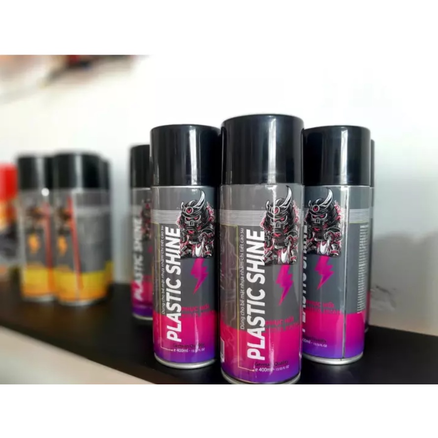 Chai phục hồi nhựa nhám đen SPRAYKING Plastic Shine phục hồi, bảo vệ nhựa nhám, cao su vỏ xe