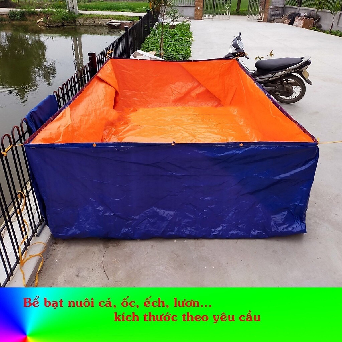 Bể bạt nuôi cá, ốc, ếch , lươn đủ kích thước- bạt pvc