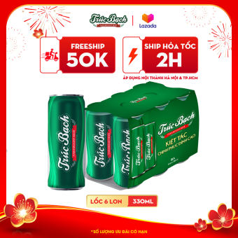 Lốc 6 lon Bia Trúc Bạch - HABECO (330ml/ lon)