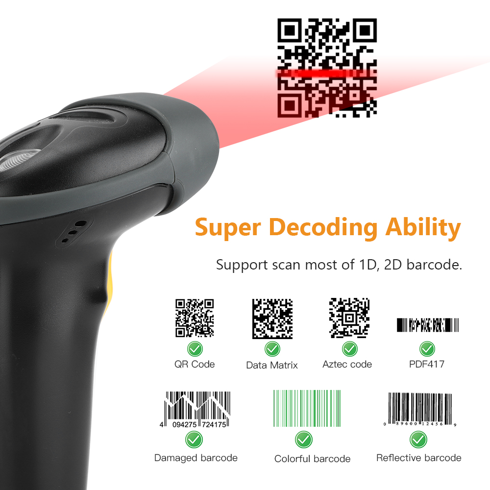 Eyoyo máy quét mã vạch 1d qr 2d có dây, máy đọc mã vạch có dây usb siêu dài cầm tay ccd pdf417 ma trận dữ liệu mã vạch hình ảnh quét tự động hoạt động với windows xp/7/8/10 mac os linux