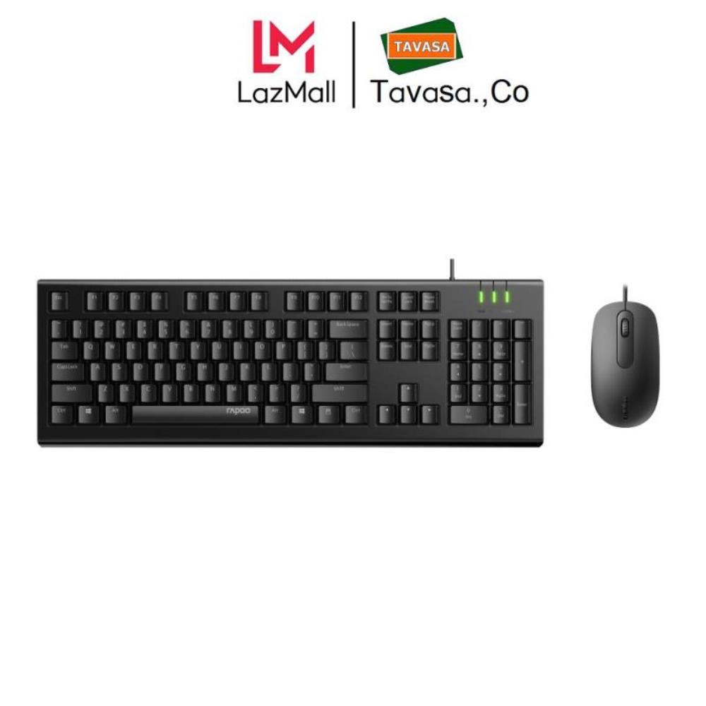 Bộ bàn phím chuột có dây rapoo x120pro - hàng chính hãng