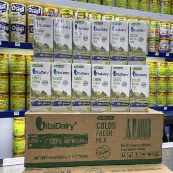 Thùng 24 Hộp 180ml Sữa Non Tươi VitaDairy Colos Fresh Milk - Tasmania Úc (Bibistore)