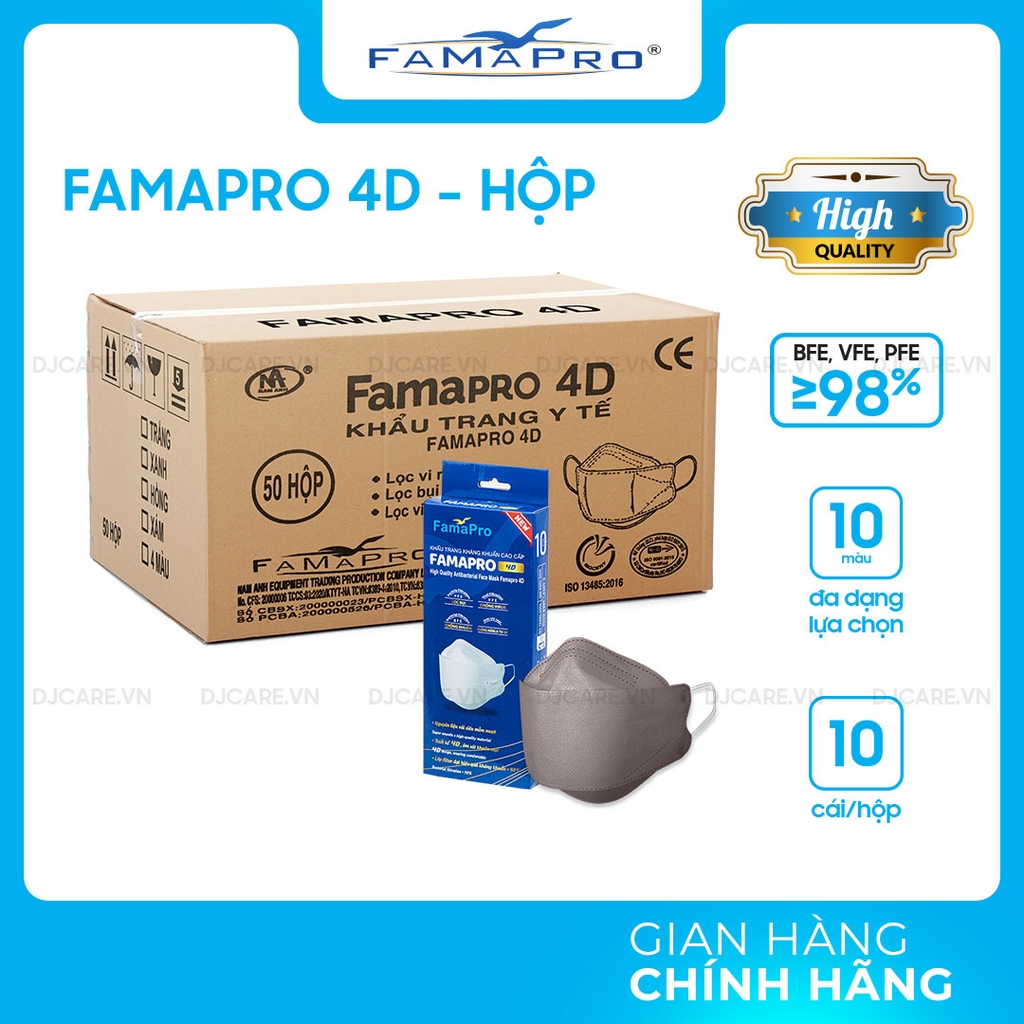 - Khẩu trang y tế kháng khuẩn cao cấp Famapro 4D tiêu chuẩn KF94