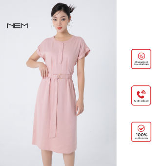 ĐẦM HỒNG CHUN EO NEM FASHION D05222