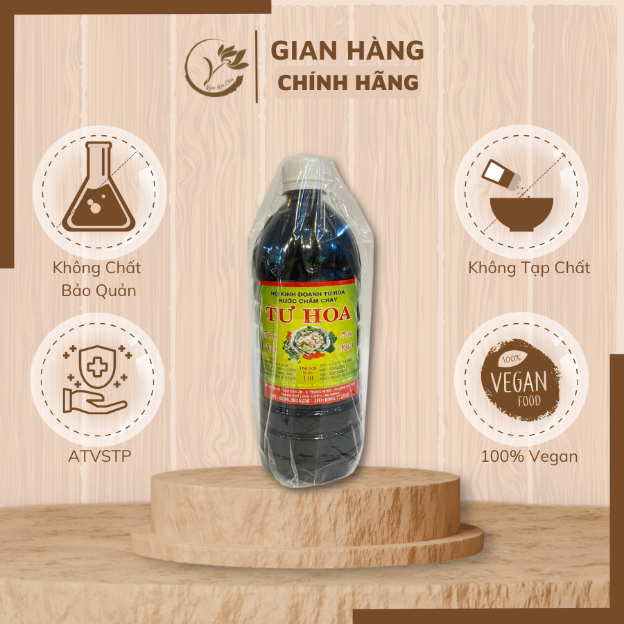 [ Chai 1L ] Nước mắm Tư Hoa Thuần Chay dùng để chấm, kho, nêm canh..... cho cả ng ăn chay và ăn mặn