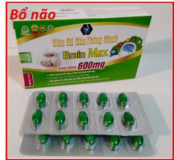 Viên Bổ Não Thông Mạch Ginkgo Biloba Cere  Brain GINKGO BILOBA 600MG ỗ TRợ Hoạt Huyết Dưỡng Não , Giúp Tăng Cường Lưu Thông Máu , giảm Nguy Cơ  Hình THành Cục Máu Đông ,Rối Loạn Tiền Đình ,Tai Biến Mạch  Máu Não Do Tắc Mạch-20 viên