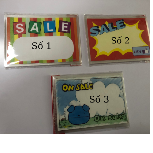 Giấy sale ép plastic, Giấy ghi giá sản phẩm, bảng ghi giảm giá sản phẩm