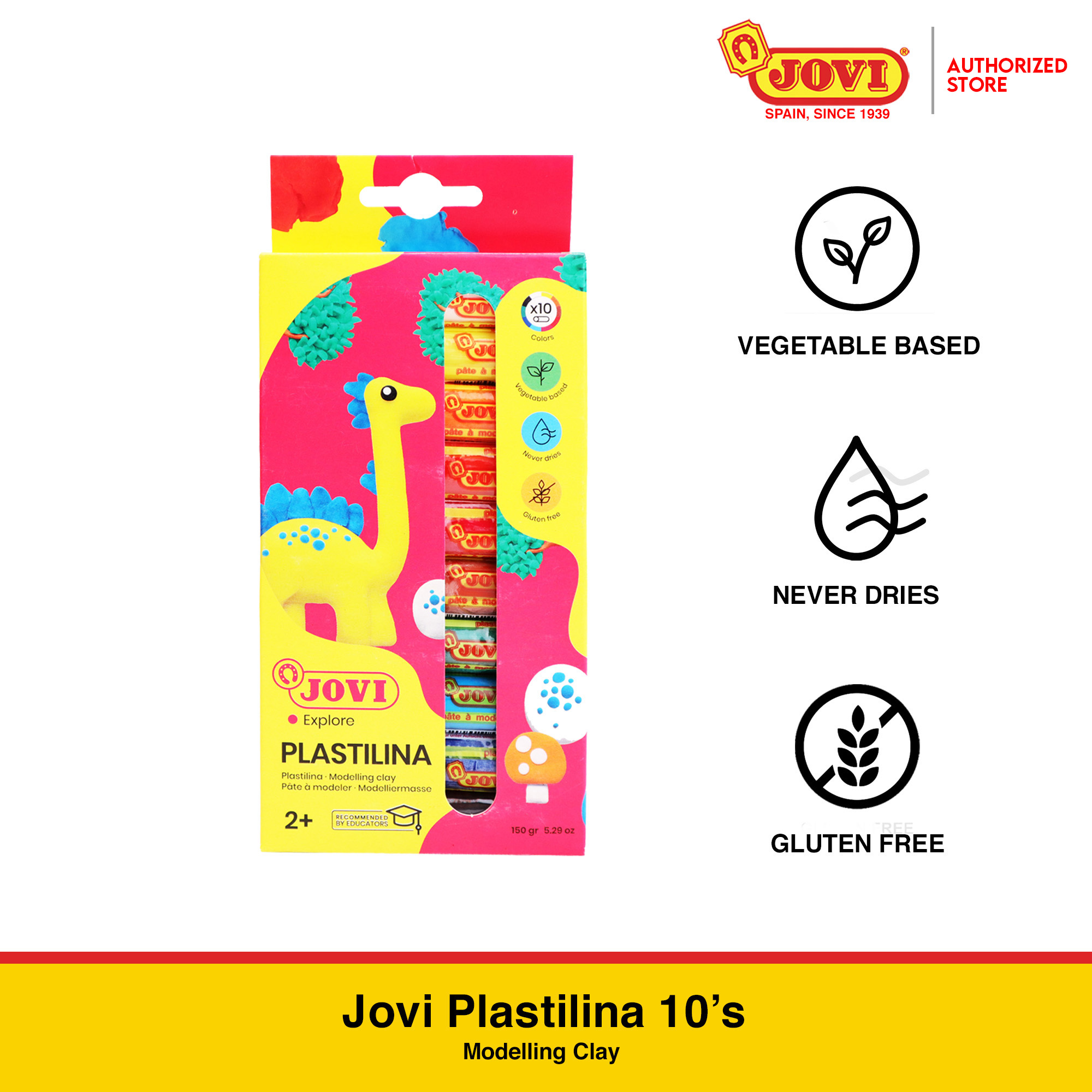 Jovi Modeling Clay Pack Of Vegetable-Based Plasticine 18 Bars Of 50 Grams  Natural Colors Multicolor