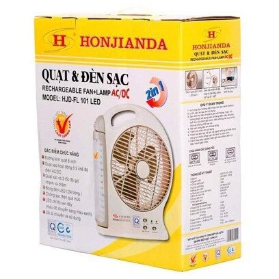 Quạt tích điện honjianda kiêm đèn led hjd - fl 101 led