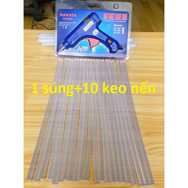 Súng Bắn Keo Nến Silicon Tặng 10 cây keo đi kèm sản phẩm ( Keo Nhỏ Dài 26cm, Keo Lớn Dài 23cm)