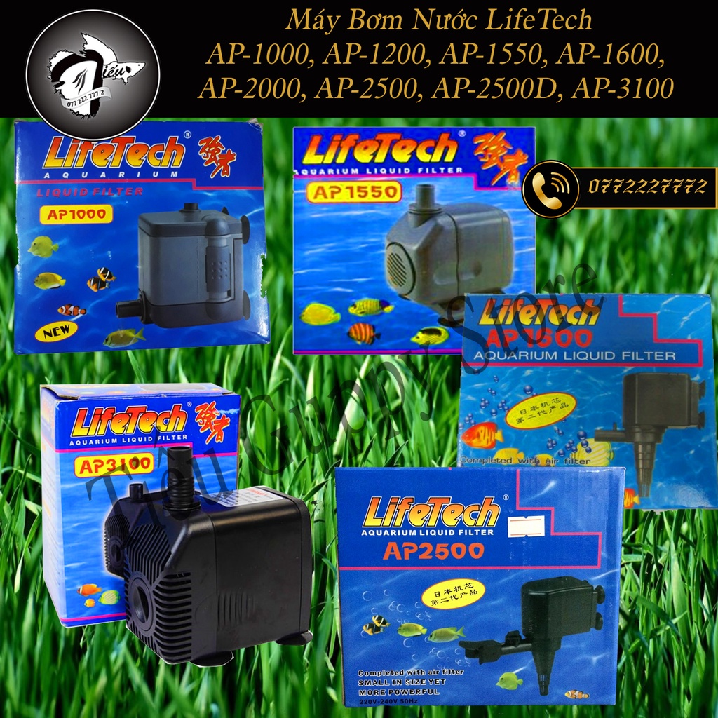 Máy bơm nước máy thuỷ canh lifetech cho bể cá ap1000 - ap1200 - ap1550 - ap1600 - ap2000 - ap2500 - ap2500d - ap3100