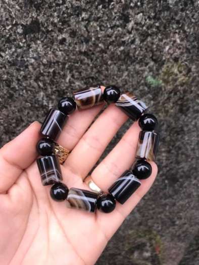 VÒNG TAY MÃ NÃO TÂY TẠNG KIỂU ĐỐT TRÚC 14LY