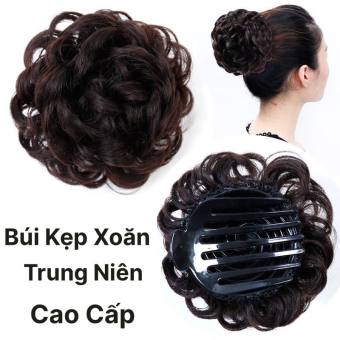 Búi Tóc Giả Thời Trang - Búi Kẹp Xoăn Trung Niên Cao Cấp QiQiShop