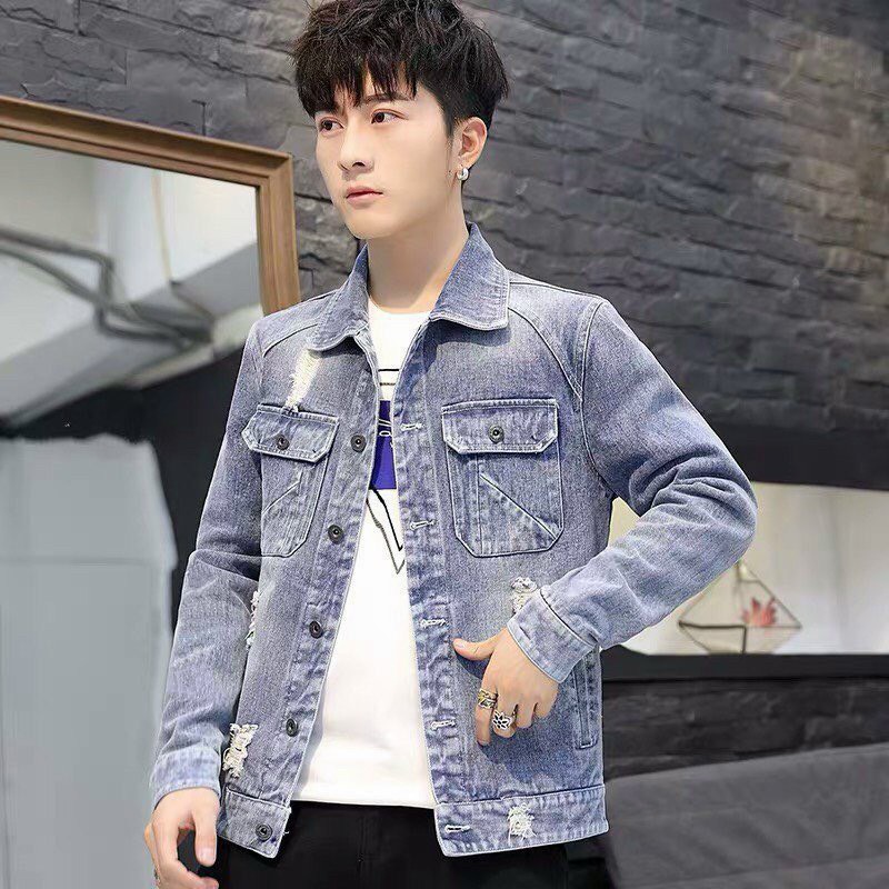 ÁO KHOÁC JEAN NAM CHẤT VẢI DEMIN MỀM MẠI THỜI TRANG SUNNYFASHION CAO CẤP OQ020