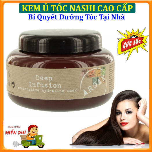 Ủ Tóc, Kem Ủ Tóc. Dầu Ủ Tóc Nashi Argan, Tinh Dầu Ủ Tóc Nashi. Ủ tóc triết xuất từ thiên nhiên phục hồi tái tạo cấu trúc tóc, hồi phục tóc hư tổn