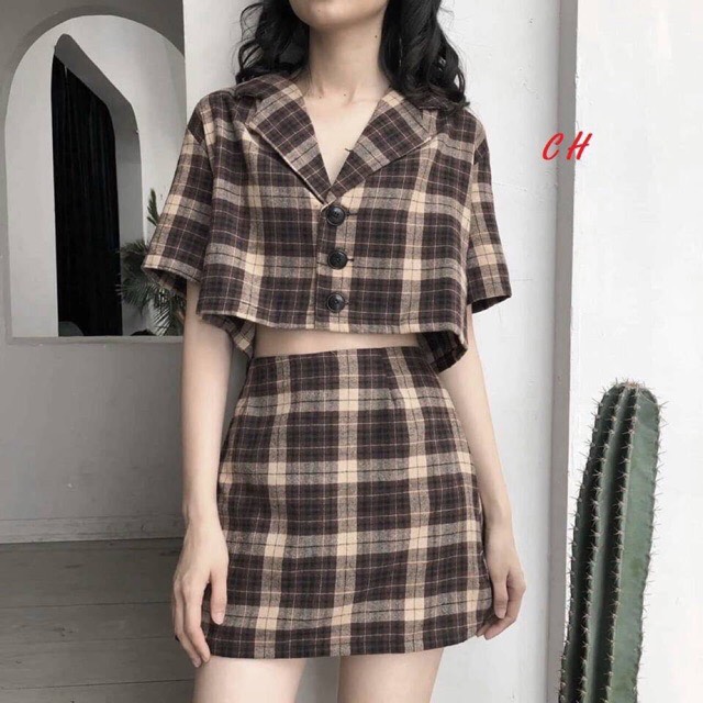 Sét váy kẻ vec ch12