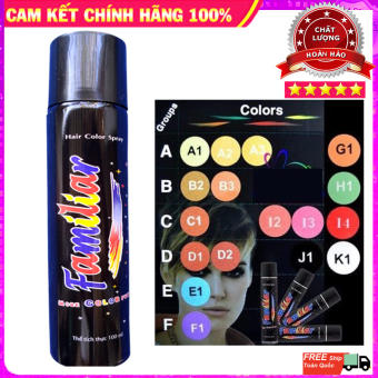 Keo Xịt Tóc Màu Familiar 100ml - Xịt Tóc Màu Tạm Thời Familiar