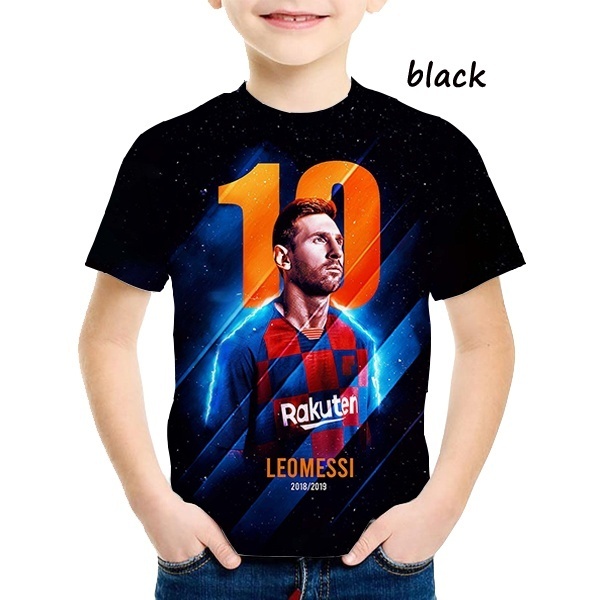 Buy ZINGOMING Lionel Messi Blue Football Cotton T-Shirt for Boys and Girls  Unisex Kids T-Shirt 22(5 Years-6 Years) at