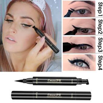 LOMG [Hot] 2 In1 Eyeliner Stamp Liquid Eyeliner Pencil Makeup Stamps Seal Pen Stamp Eye liner Pencil Waterproof Quick Dry TSLM1