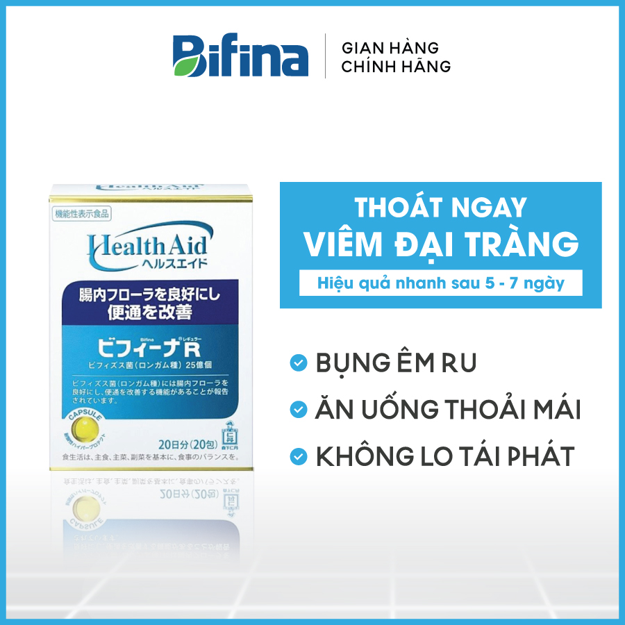 Đại tràng - bifina nhật bản loại r hộp 20 gói dành cho người viêm đại tràng