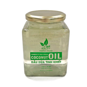 Dầu dừa nguyên chất Viet Healthy 500ml-Cold Press Virgin Coconut Oil - dầu dừa tinh khiết lên men tươi lạnh Viethealthy- coconut oil- tác dụng làm đẹp, giảm rụng tóc, cải thiện các bệnh về da, viêm da cơ địa, kháng nấm, kháng khuẩn, virus..