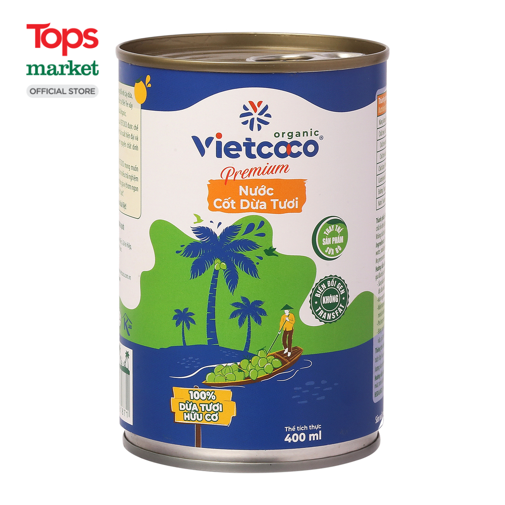 Nước Cốt Dừa Tươi Premium Organic Vietcoco 400Ml