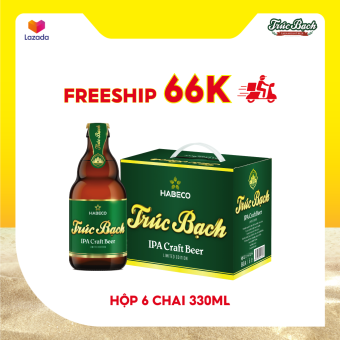 Hộp 6 chai Bia Trúc Bạch IPA Craft - HABECO (330ml/chai)
