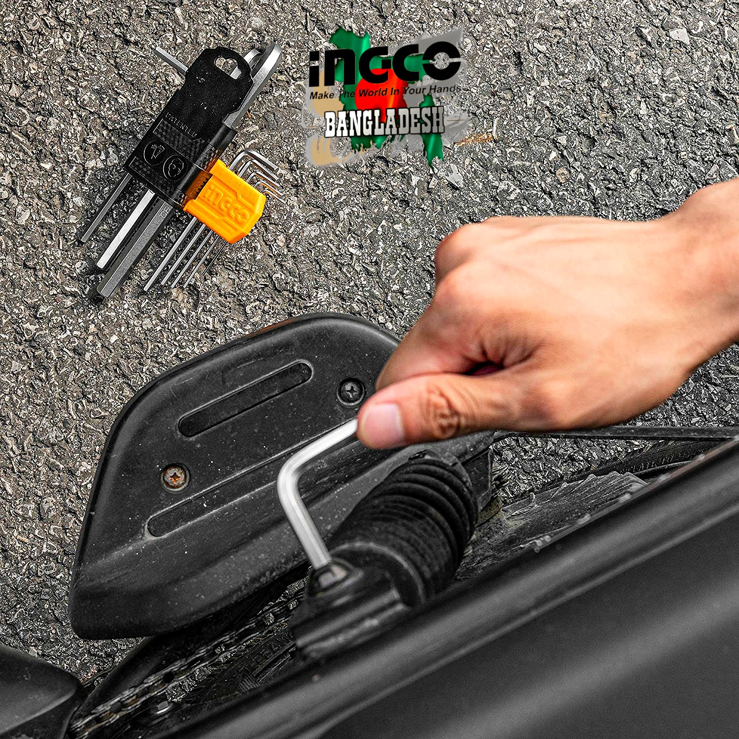 Hex Key 9 Pcs Long Arm Ingco hhk11091