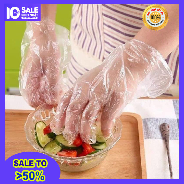 [Loại dày đẹp] Bao tay xốp - bao tay nylon, găng tay ni lông làm bếp dày dặn chắc chắn (bao tay nilon dùng 1 lần)