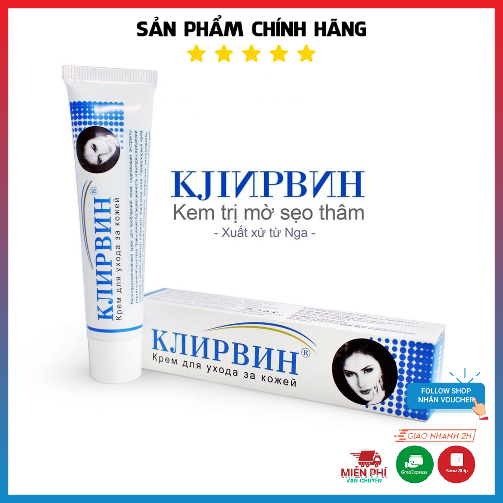 [Chính Hãng Nga 100%] Thuoc tr.i seo, kem tr'ị sẹo nga Klirvin Nga 25g, Kem Xoá Mờ Sẹo Lâu Năm klirvin |kem tr'ị sẹo lồi lõm thâm rỗ lâu năm|kem tr'ị sẹo nga chính hãng|kem tr'ị thẹo|thuoc tr'ị thâm mụn|thuoc bôi sẹo|thuoc sức thẹo