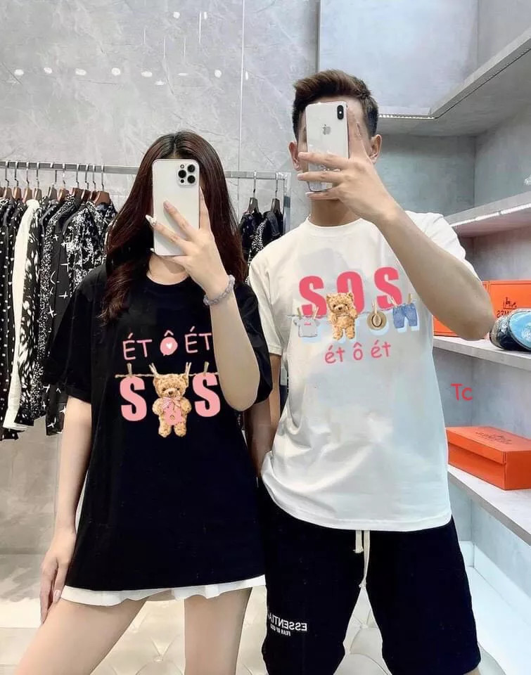 Siêu hot áo phông thụng sos hình in 5d .áo thun nam nữ tay lỡ fom thụng tay lỡ