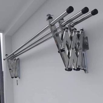 Giàn phơi xếp tường inox cao cấp có đầy đủ thanh phơi, Giàn phơi thông minh, Giàn phơi quần áo, Giàn phơi đồ inox xếp gọn, giàn phơi gắn tường, giàn phơi đồ thông minh gắn tường