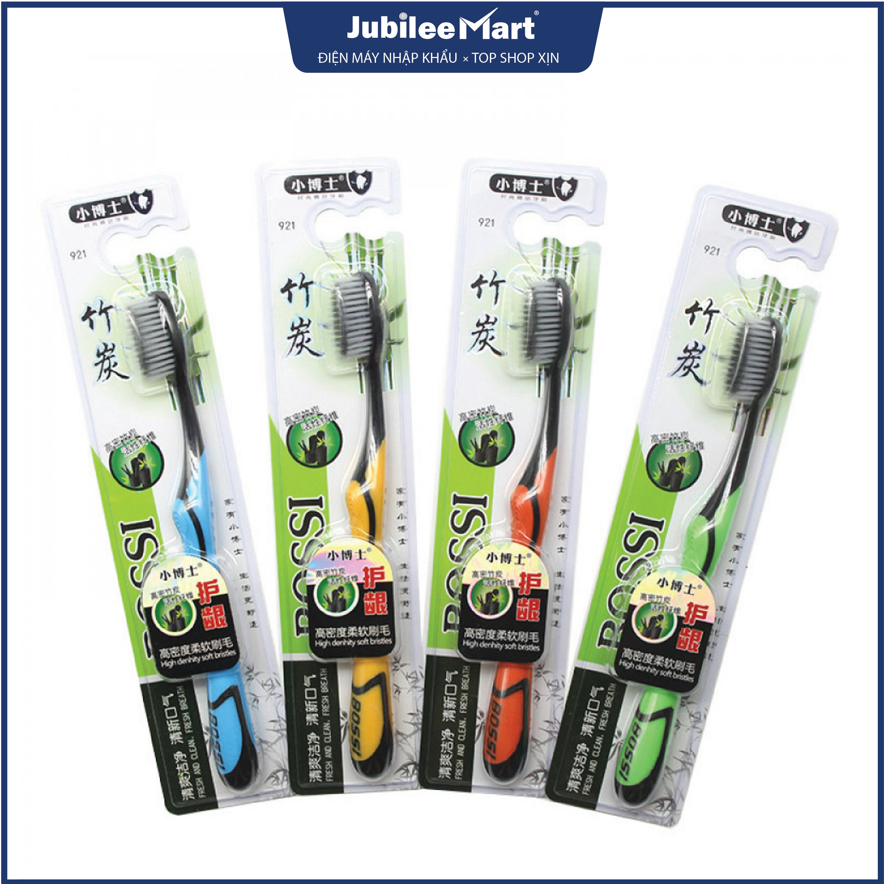 Combo 30 Bàn chải đánh răng than tre BOSSI hoạt tính lông mềm chải sạch răng, khử mùi hôi miệng hiệu quả-[MIỄN PHÍ VẬN CHUYỂN]