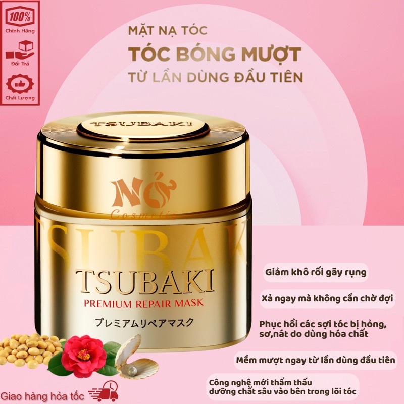 Mặt nạ tóc cao cấp phục hồi hư tổn tsubaki - ủ tóc cao cấp tsubaki 180g nở cosmetic