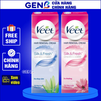 Kem Wax Lông Veet Silk & Fresh CHÍNH HÃNG Cho Da Nhạy Cảm,Da Thường 50g - Kem Tẩy Lông Nách, Lông Chân Tay, Bikini Nữ - Kem Cạo Lông Nữ / Nam JAPARI