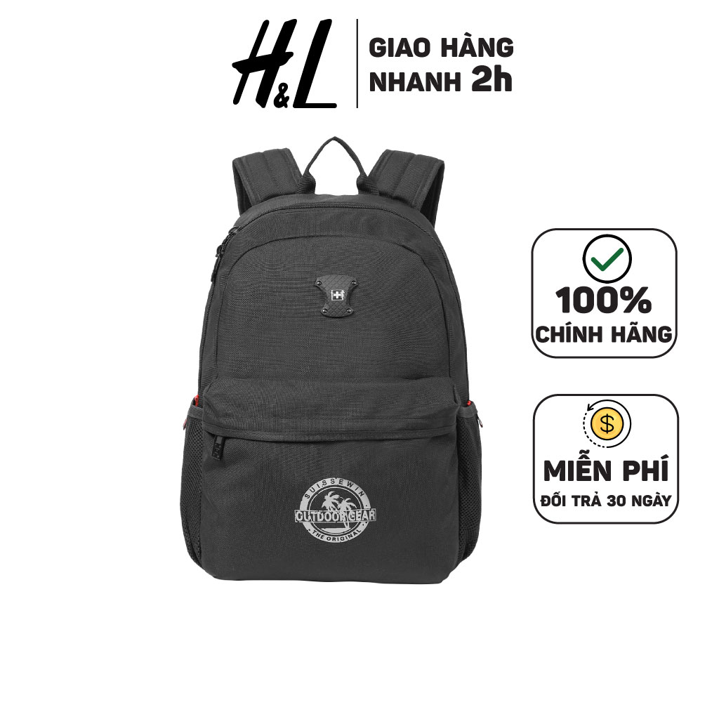 Balo Thời Trang Cao Cấp SUISSEWIN, Balo Nam Nữ Có Ngăn Đựng Laptop 15.6 inch Kiểu Dáng Thể Thao, Chất Liệu Chống Nước Ngăn Rộng Có Thể Dùng Đi Du Lịch Ngắn Ngày & Đi Phượt