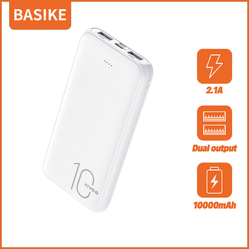 BASIKE Sạc Dự Phòng 10000mAh 10W di động Dung lượng lớn Ngân hàng  điện Đầu ra kép cho nguồn điện di động cho huawei oppo vivo samsung lightning typec micro usb