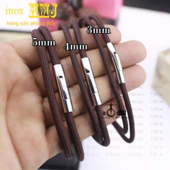 DÂY CHUYỀN DÙ THÁI 3LY  MÀU NÂU ĐEN KHÓA TITAN _TRANG SỨC PHONG THỦY .