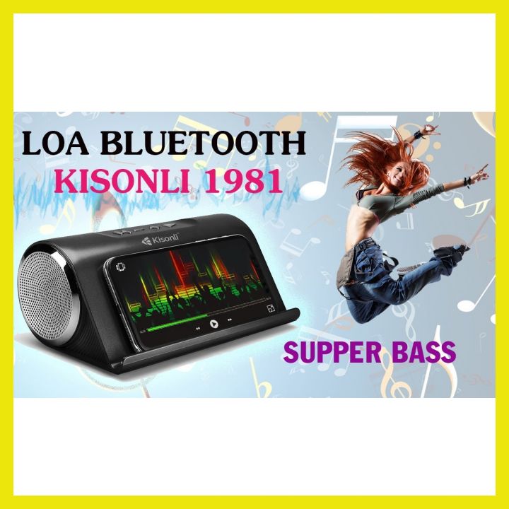 Loa bluetooth Kisonli 1981 cao cấp, loa bluetooth mini để bàn tích hợp công nghệ âm thanh siêu trầm ấm