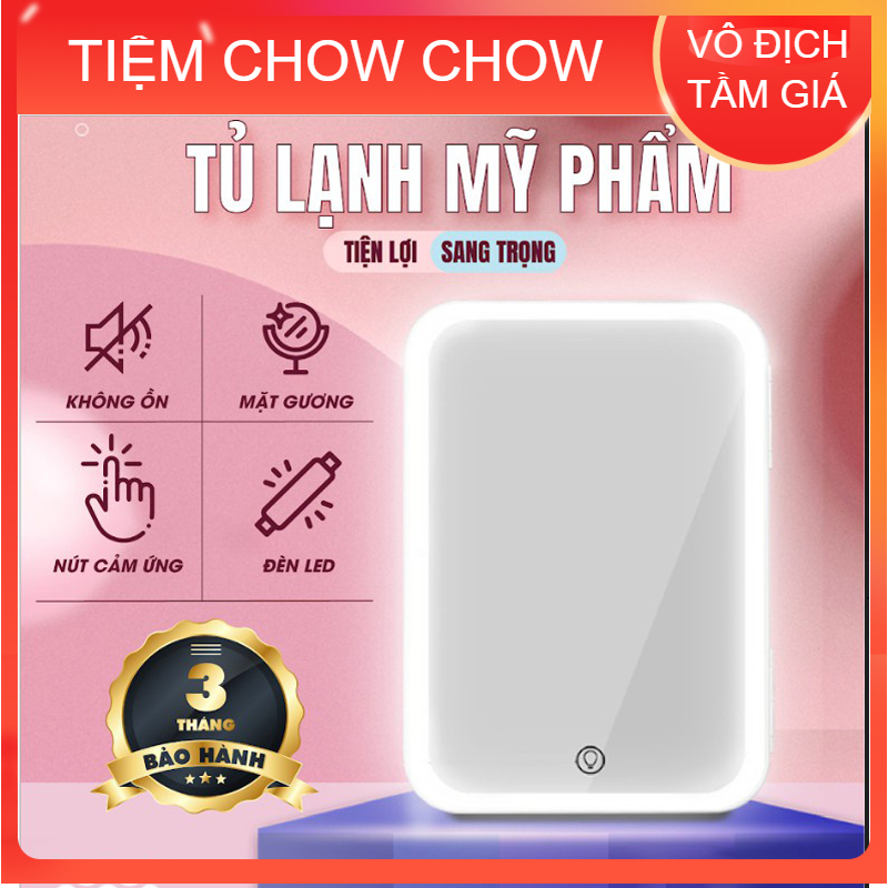Tủ lạnh bảo quản mỹ phẩm , nóng lạnh 2 chiều, tủ lạnh mini 10 lít mặt gương đựng mỹ phẩm