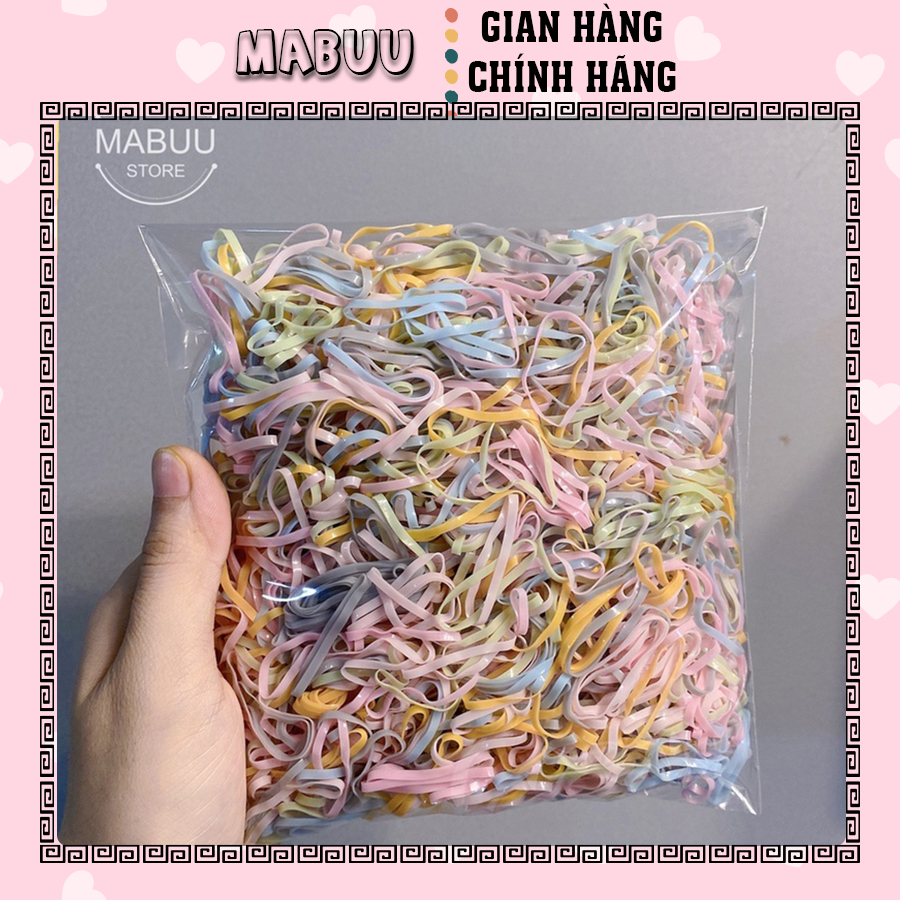 Túi 100g chun cột tóc màu pastel - Chất liệu dai bền size lớn dễ sử dụng