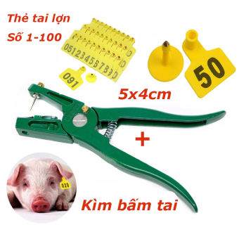 Kìm Bấm Thẻ Đeo Tai Động Vật Khuyên Tai Vật Nuôi Bằng Chất Liệu TPU - 100PCS Thẻ Đeo Tai Được Đánh Số  Bộ Nhận Dạng Chống Thất Lạc Cho Lợn Dê Bò