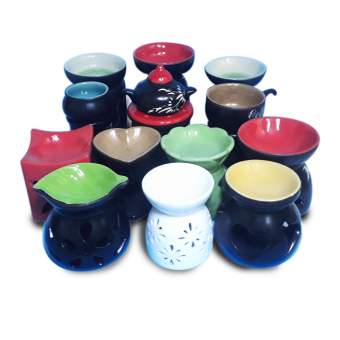 Đèn Xông Tinh Dầu Đốt Bằng Nến Hình Ấm Trà, Tim, Chiếc Lá, Bông Mai, Chén Rời, Chén Liền Gốm Bát Tràng- Better Life