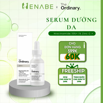 Serum kiềm dầu giảm mụn The Ordinary se khít lỗ chân lông, Tinh chất giảm mụn The Ordinary Niacinamide 10% + Zinc